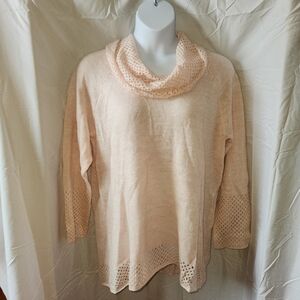 Cupio Woman Pearly Pink Cowlneck Sweater Size 1X NWT
